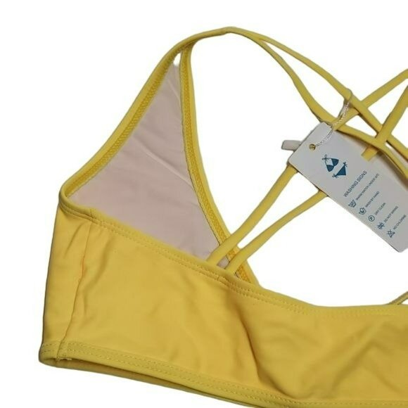 Beachsissi Bikini Cross Front Thong Bottom Yellow Green Women's Small S NWT - Picture 7 of 16